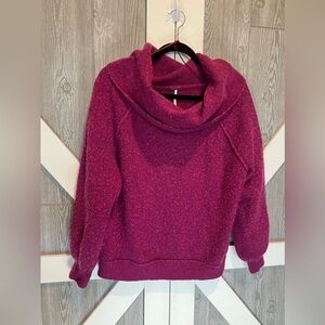 B14.04 Free People Echo Beach Cowl Neck Sweater Pink M